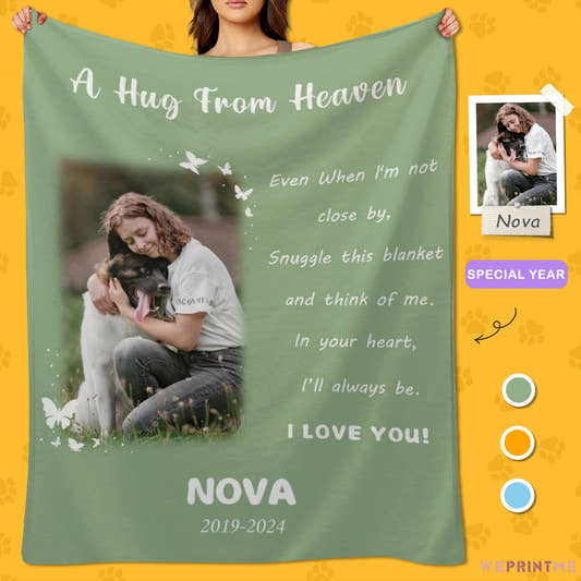 Custom Pet Photo Blanket A Hug from Heaven Blanket-WePrintMe-11