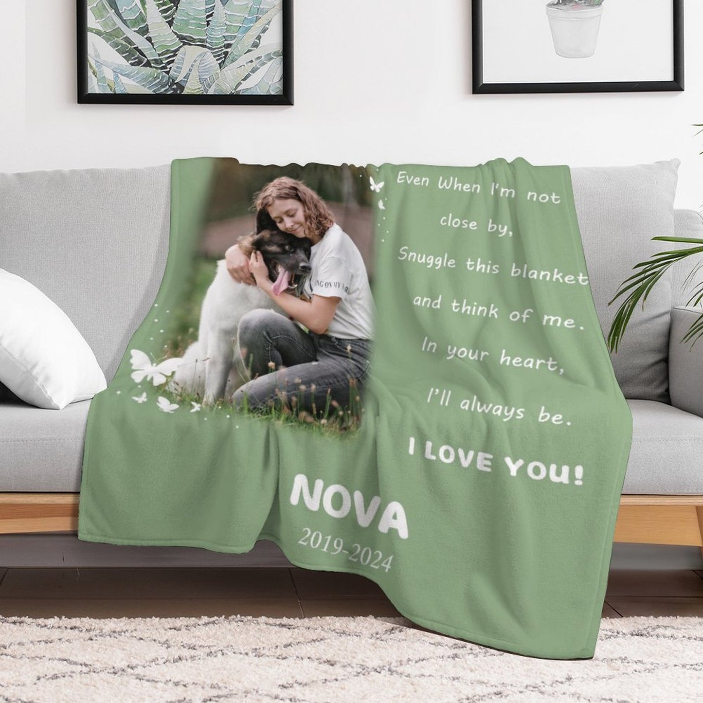 Custom Pet Photo Blanket A Hug from Heaven Blanket-WEPRINTME-3