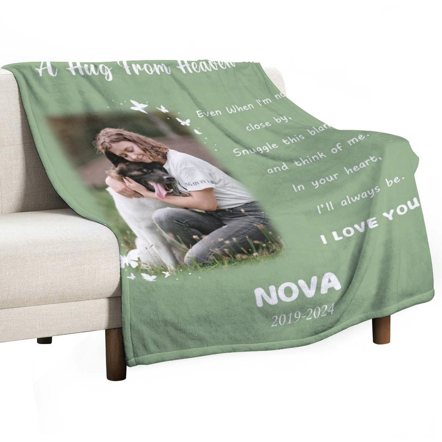 Custom Pet Photo Blanket A Hug from Heaven Blanket-WEPRINTME-4