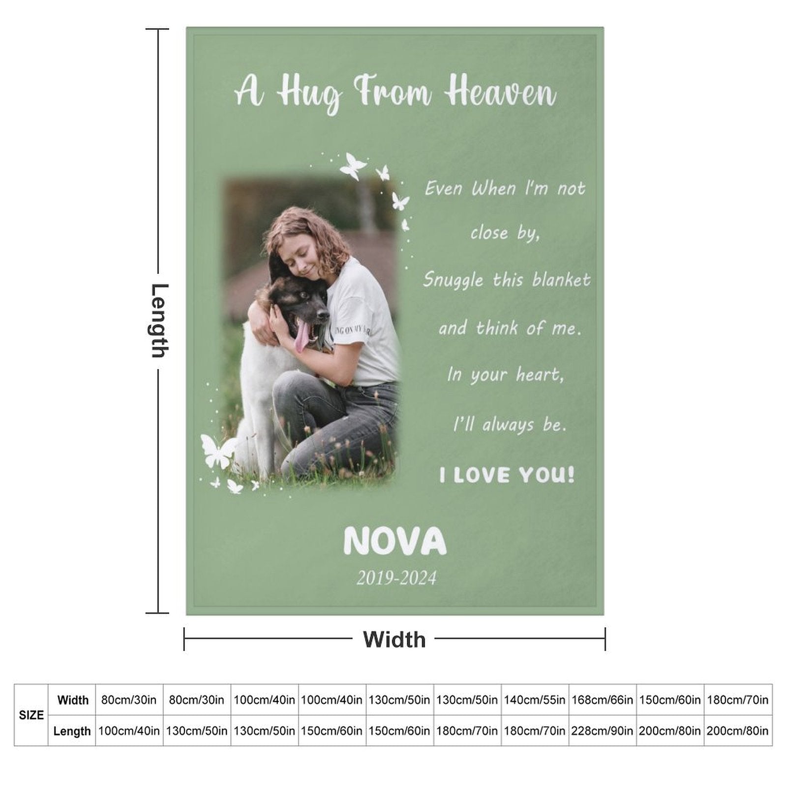 Custom Pet Photo Blanket A Hug from Heaven Blanket-WEPRINTME-8
