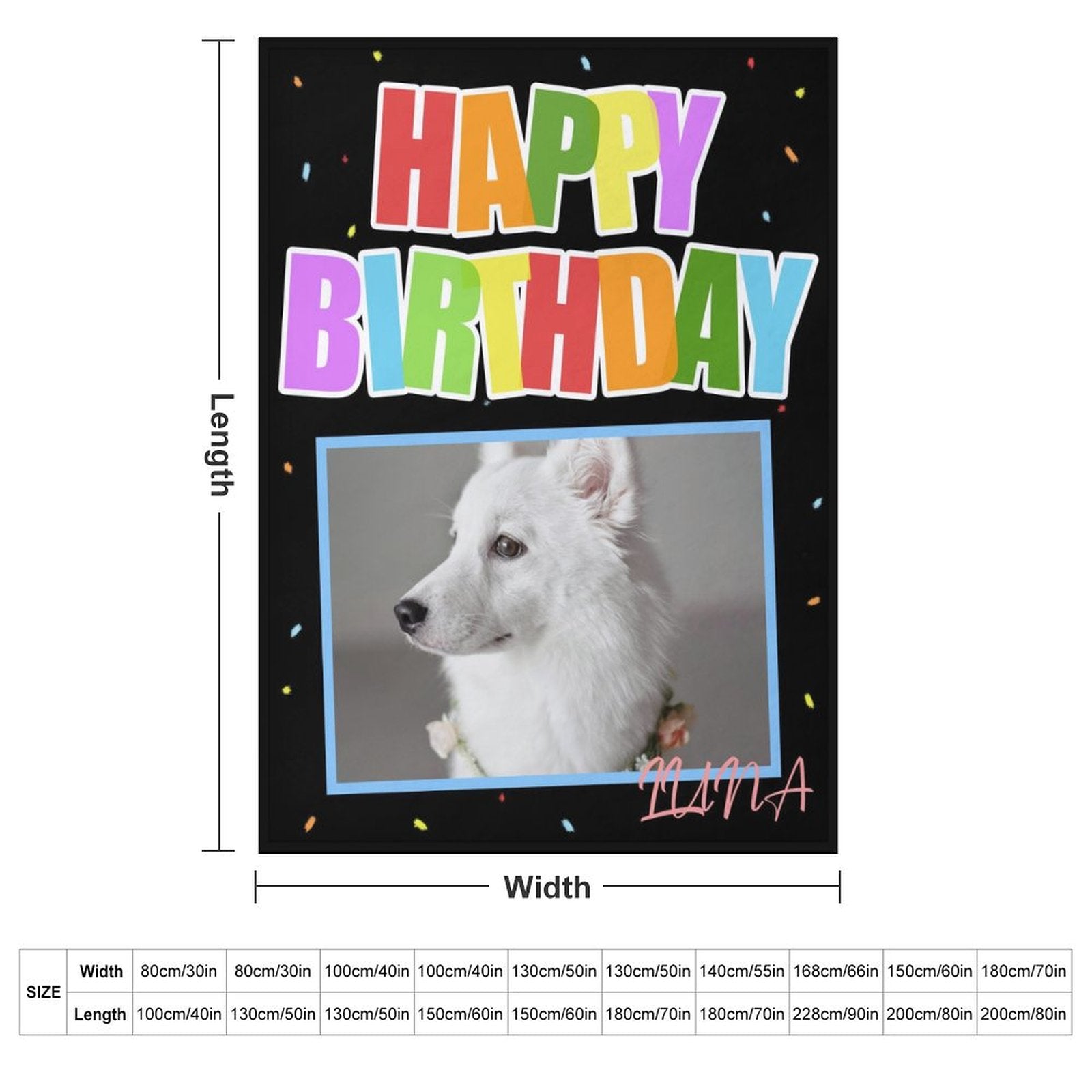 Custom Pet Photo Blanket Happy Birthday Blanket-WEPRINTME-16