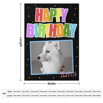 Custom Pet Photo Blanket Happy Birthday Blanket-WEPRINTME-16