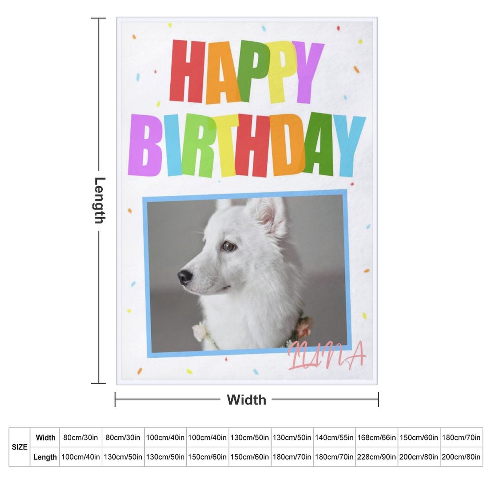 Custom Pet Photo Blanket Happy Birthday Blanket-WEPRINTME-8