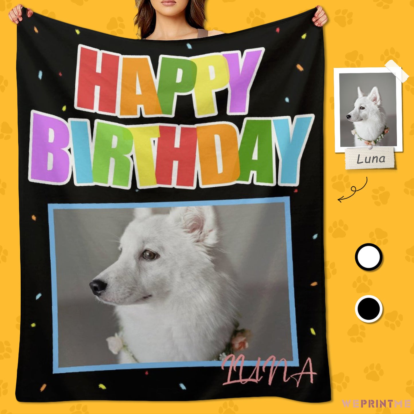 Custom Pet Photo Blanket Happy Birthday Blanket-WEPRINTME-9