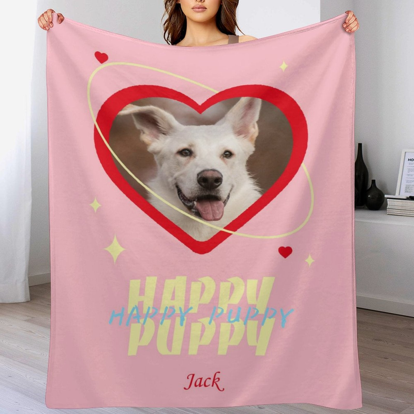 Custom Pet Photo Blanket Happy Puppy Blanket-WEPRINTME-2