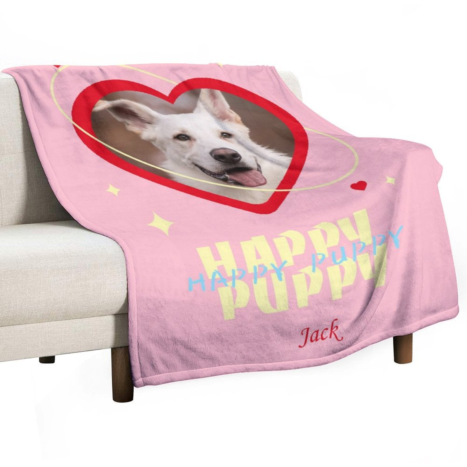 Custom Pet Photo Blanket Happy Puppy Blanket-WEPRINTME-4