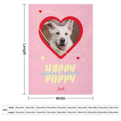 Custom Pet Photo Blanket Happy Puppy Blanket-WEPRINTME-8