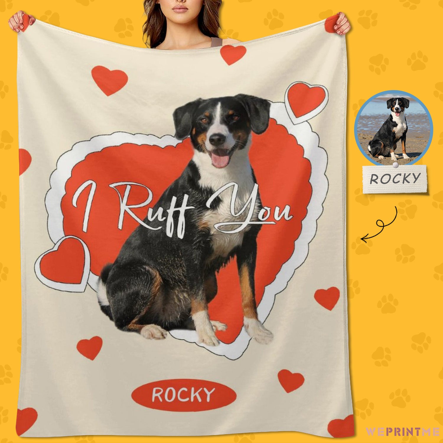 Custom Pet Photo Blanket I Ruff You Blanket-WEPRINTME-11