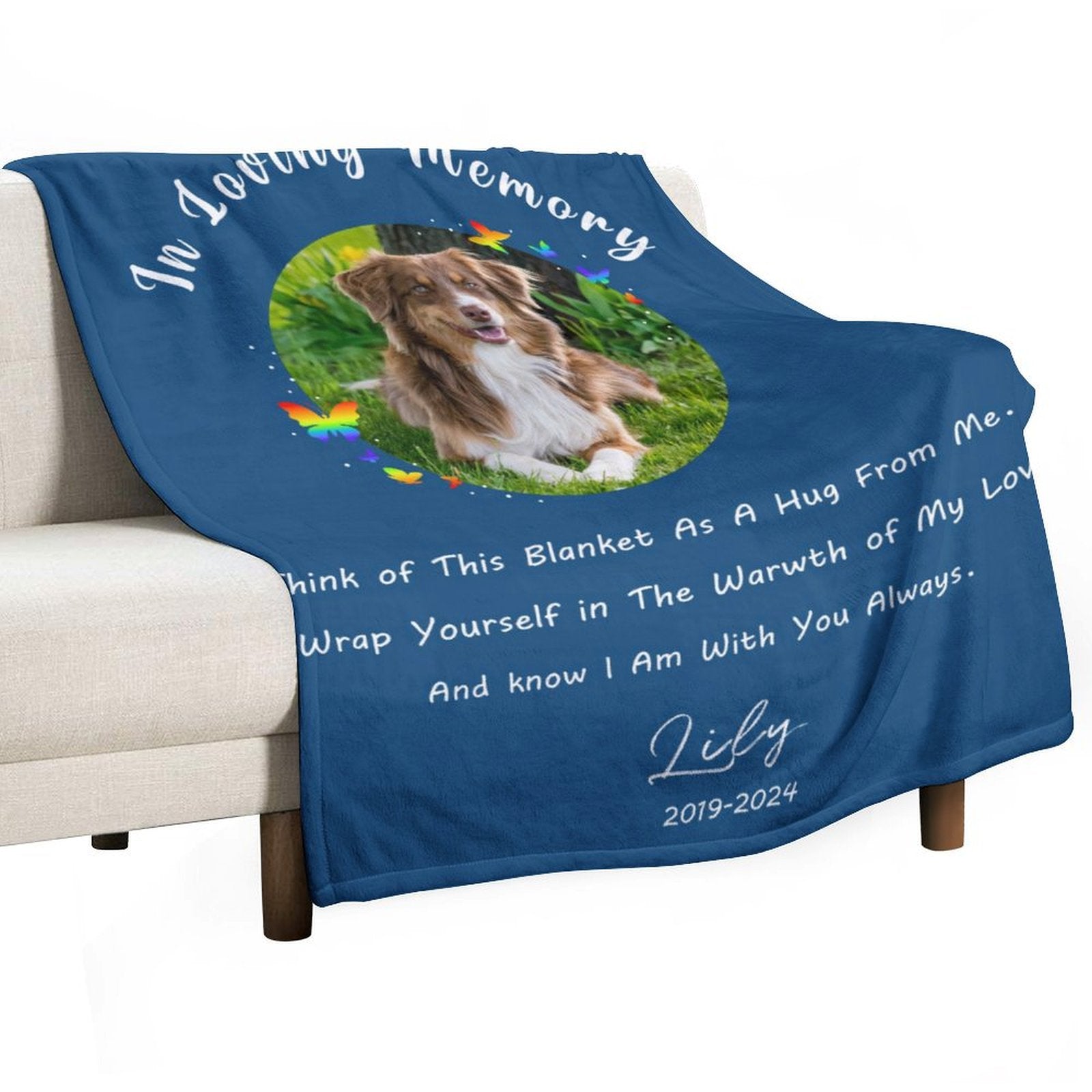 Custom Pet Photo Blanket Loving Memory Blanket-WEPRINTME-6