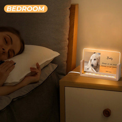 Custom Pet Photo Forever in Heart Memorial Acrylic Night Light-WEPRINTME-8