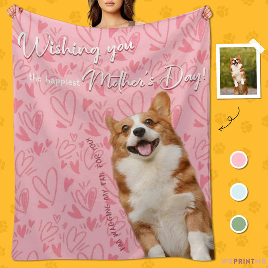 Custom Pet Photo Happest Mother's Day Fleece Blanket-WEPRINTME-1
