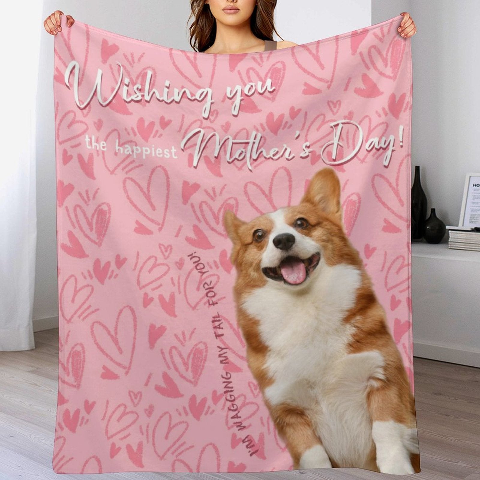 Custom Pet Photo Happest Mother's Day Fleece Blanket-WEPRINTME-2
