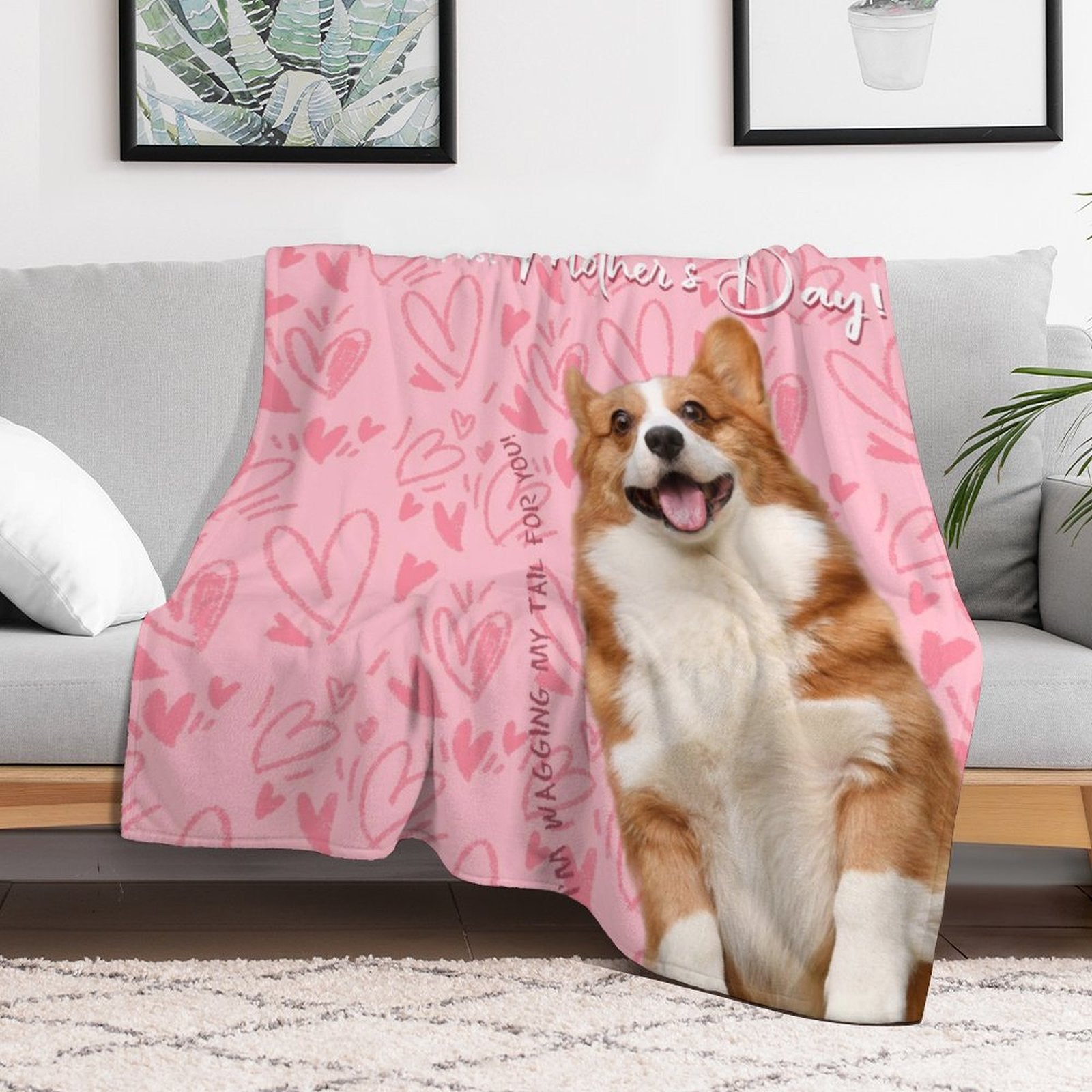Custom Pet Photo Happest Mother's Day Fleece Blanket-WEPRINTME-3