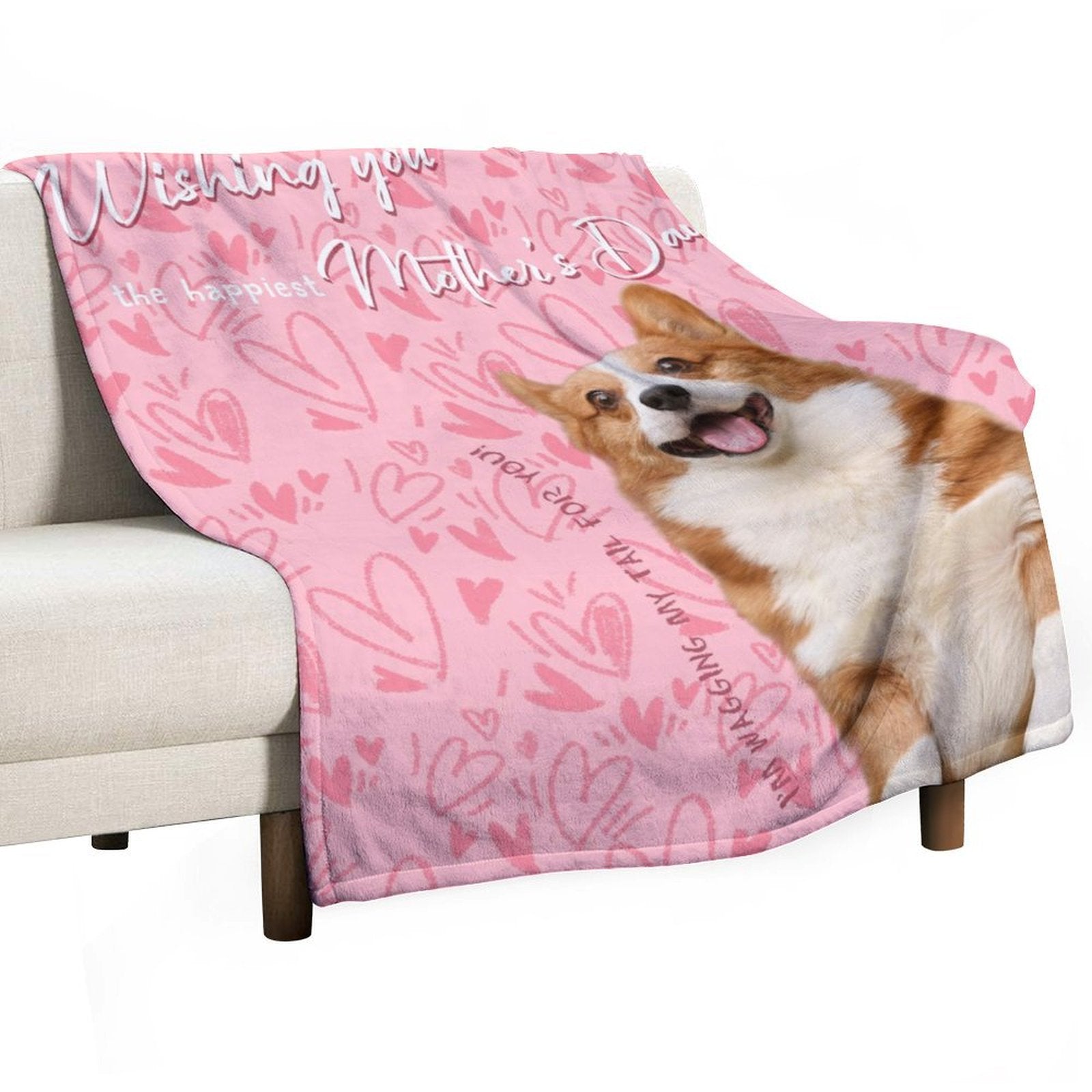 Custom Pet Photo Happest Mother's Day Fleece Blanket-WEPRINTME-4