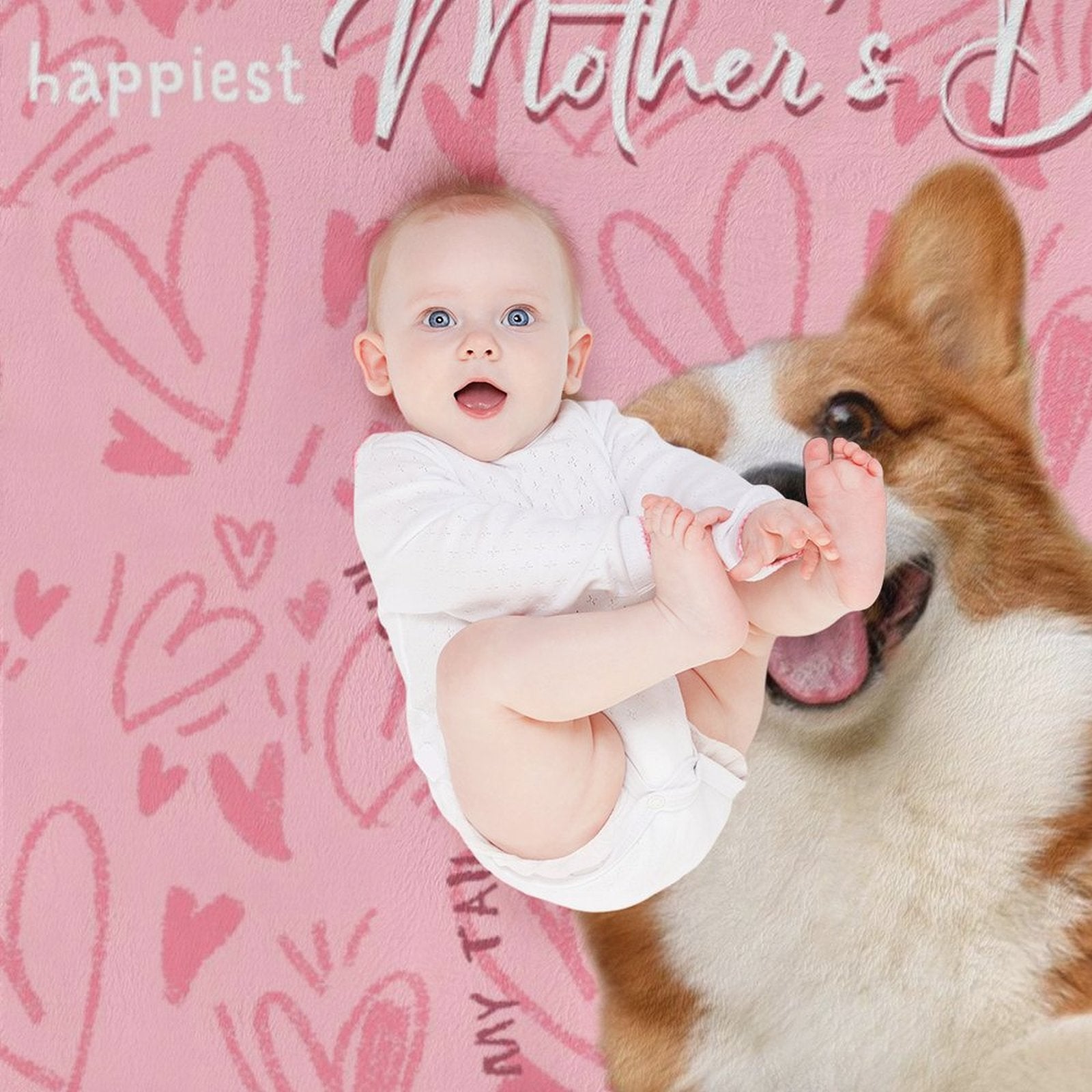 Custom Pet Photo Happest Mother's Day Fleece Blanket-WEPRINTME-6
