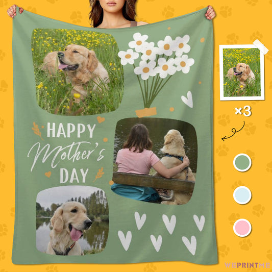 Custom Pet Photo Happy Mother's Day Fleece Blanket-WEPRINTME-1