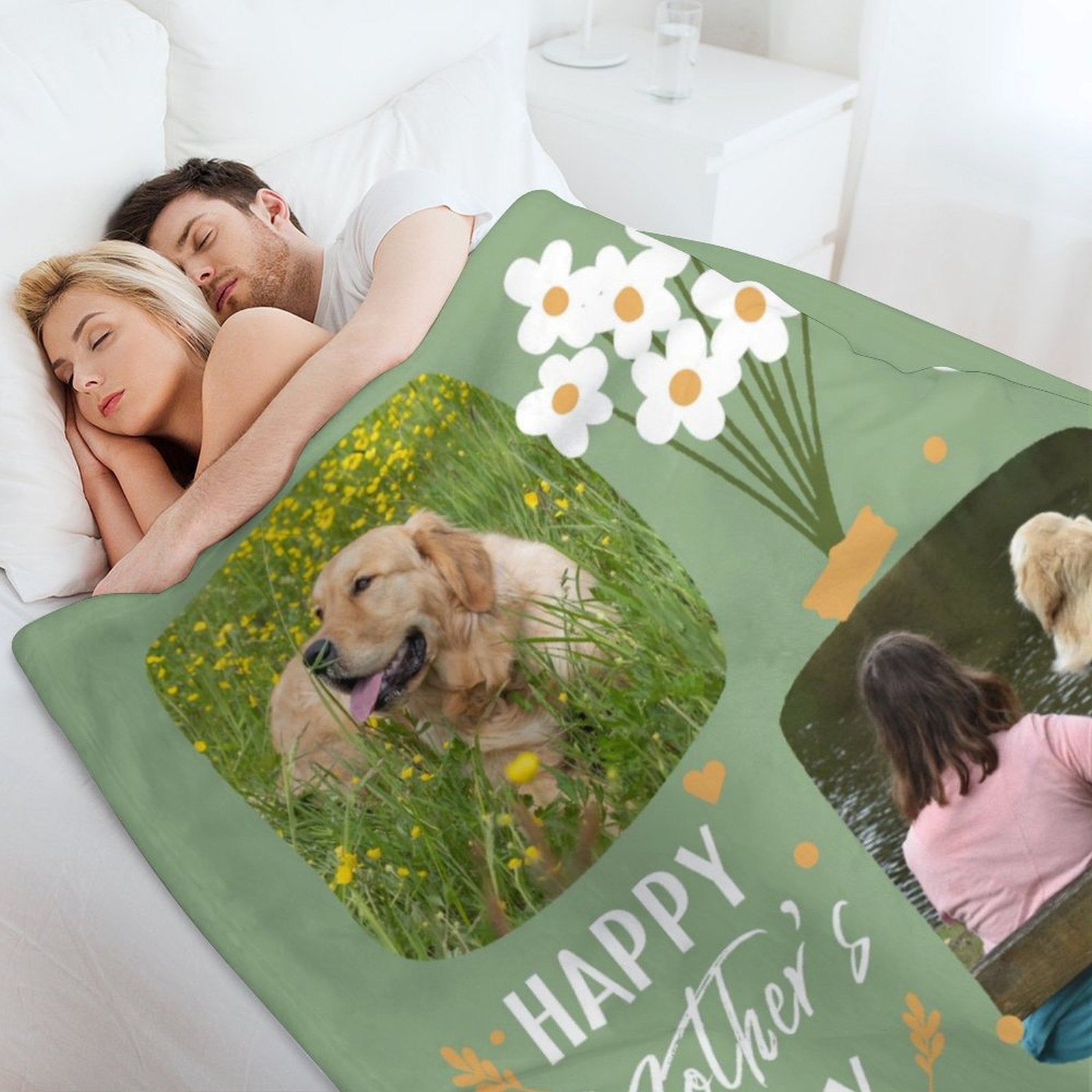 Custom Pet Photo Happy Mother's Day Fleece Blanket-WEPRINTME-4