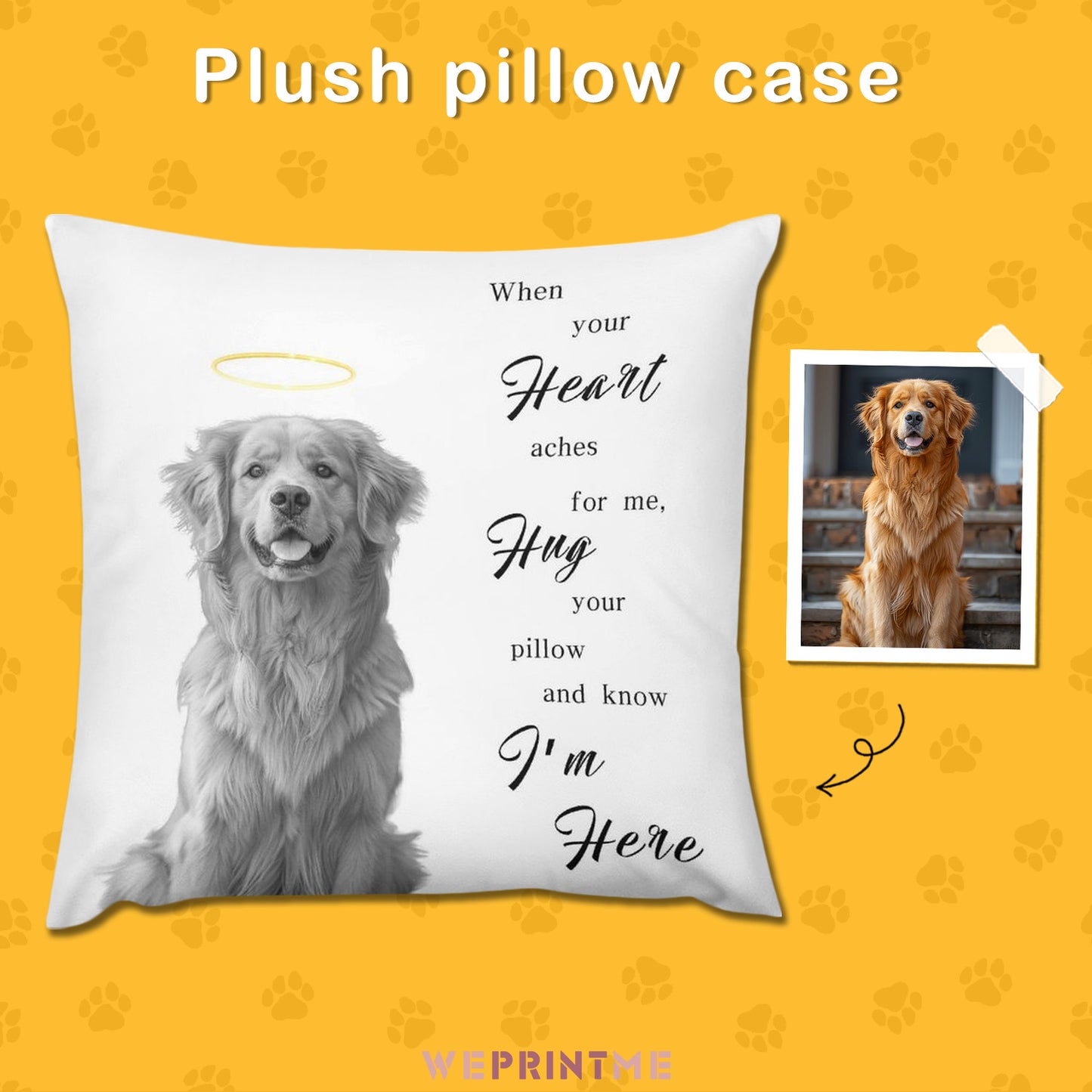 Custom Pet Photo Hug Pillow as Me Pillow Case-WEPRINTME-1