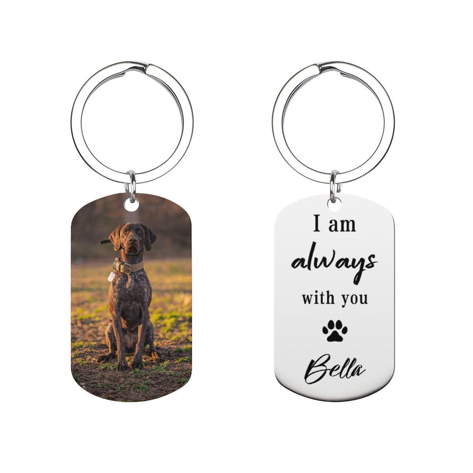 Custom Pet Photo I'm Always with You Metal Keychain-WEPRINTME-2