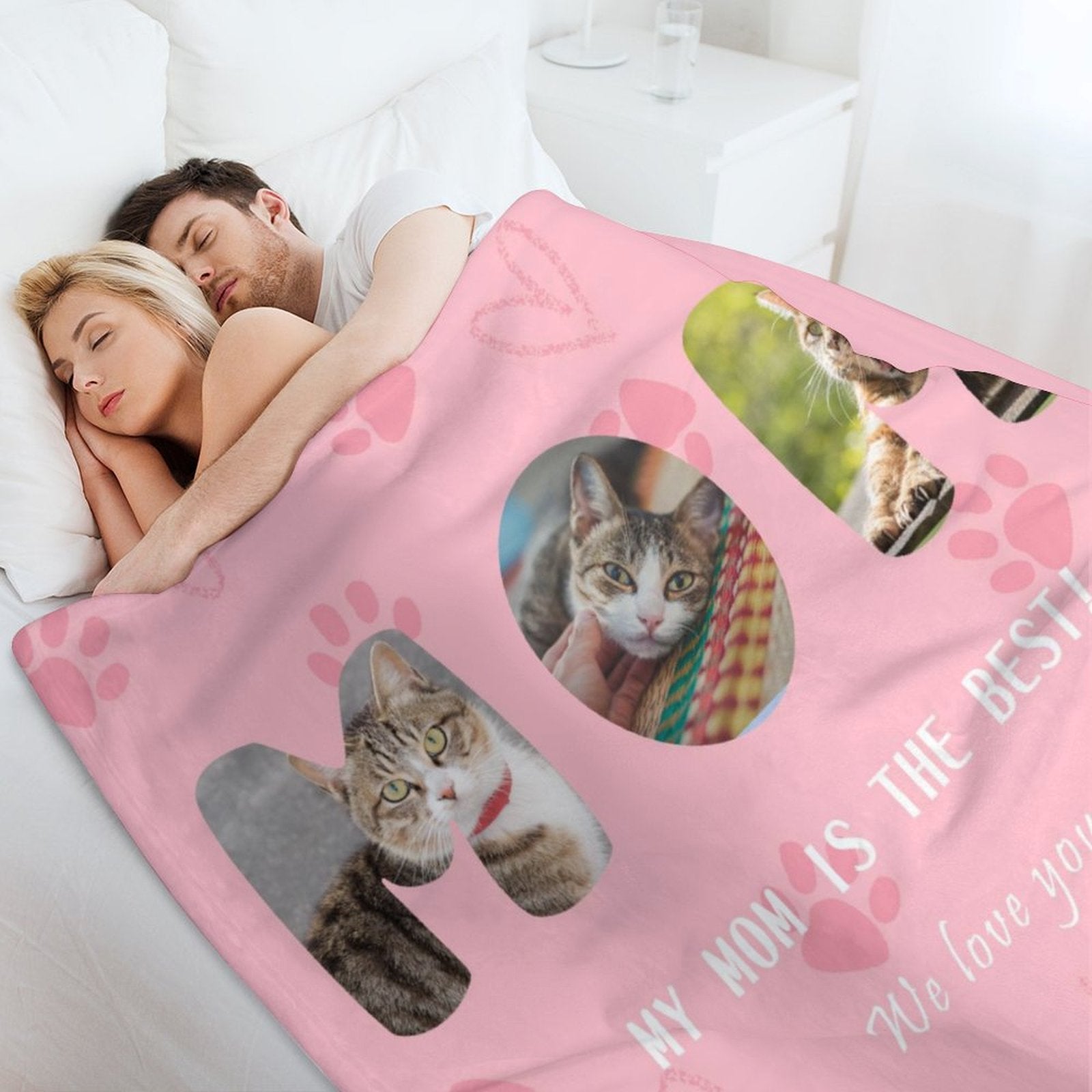 Custom Pet Photo Mom Dad Fleece Blanket-WEPRINTME-10