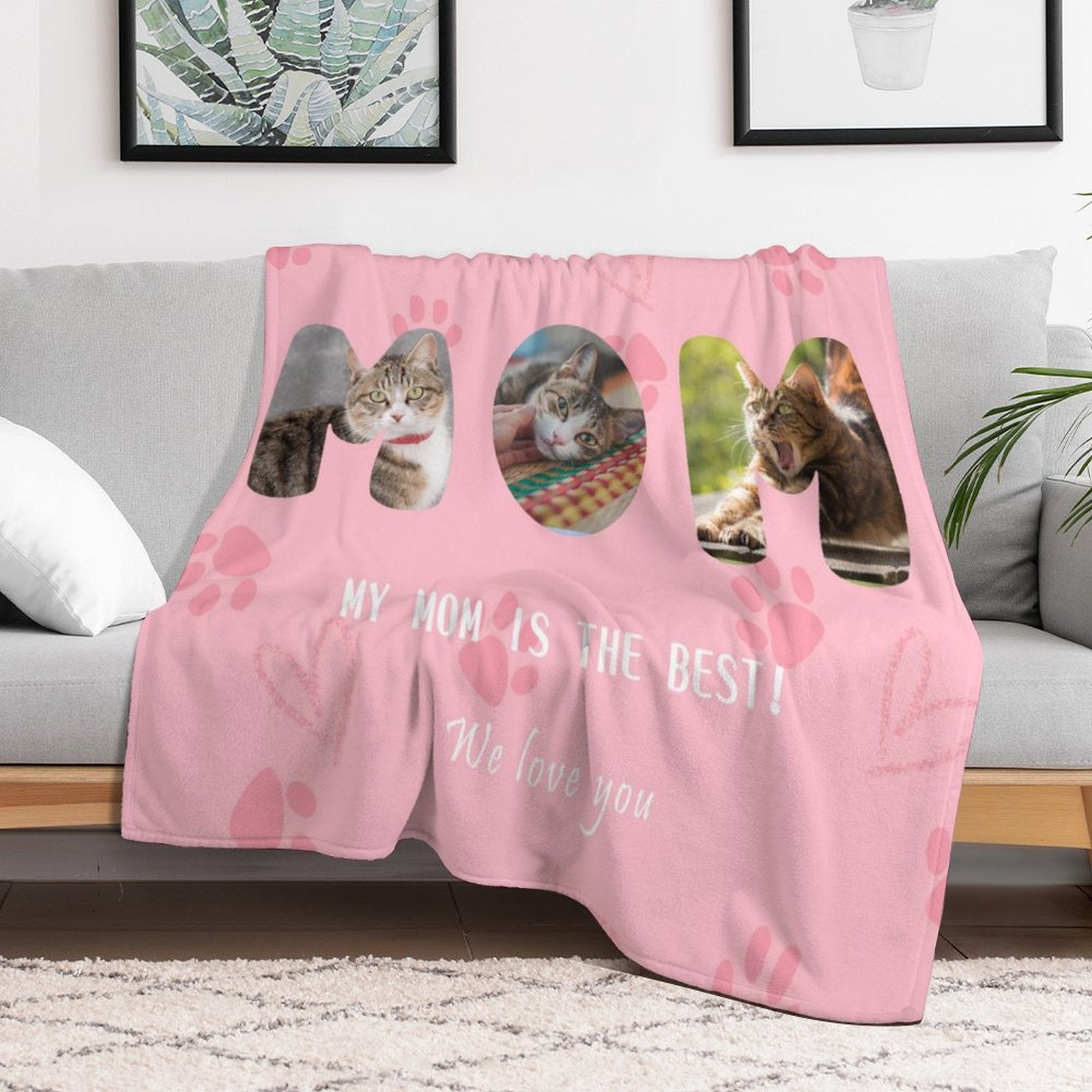 Custom Pet Photo Mom Dad Fleece Blanket-WEPRINTME-11