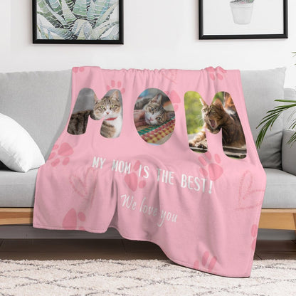 Custom Pet Photo Mom Dad Fleece Blanket-WEPRINTME-11