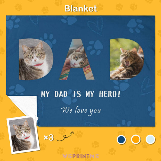 Custom Pet Photo Mom Dad Fleece Blanket-WEPRINTME-111