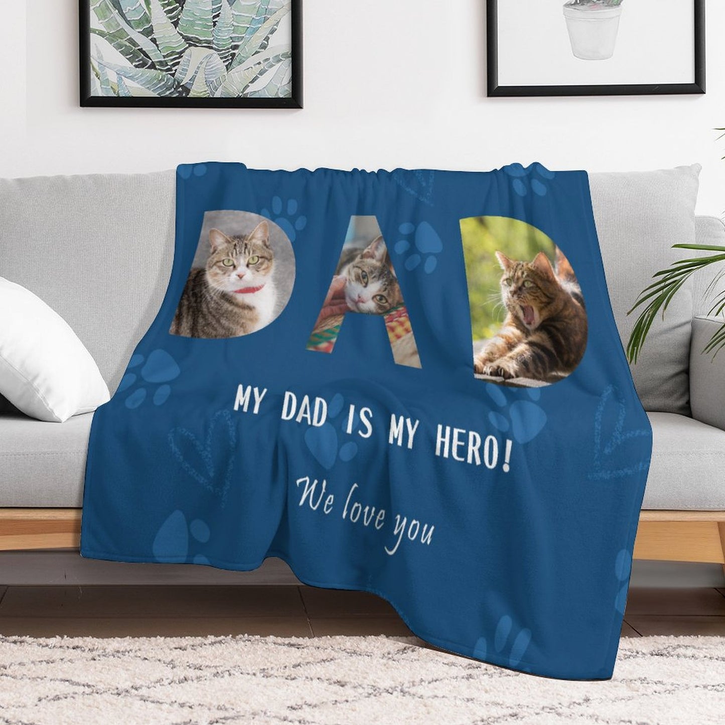 Custom Pet Photo Mom Dad Fleece Blanket-WEPRINTME-2