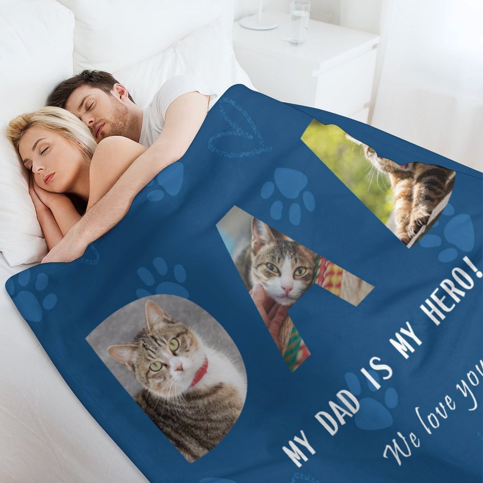 Custom Pet Photo Mom Dad Fleece Blanket-WEPRINTME-4