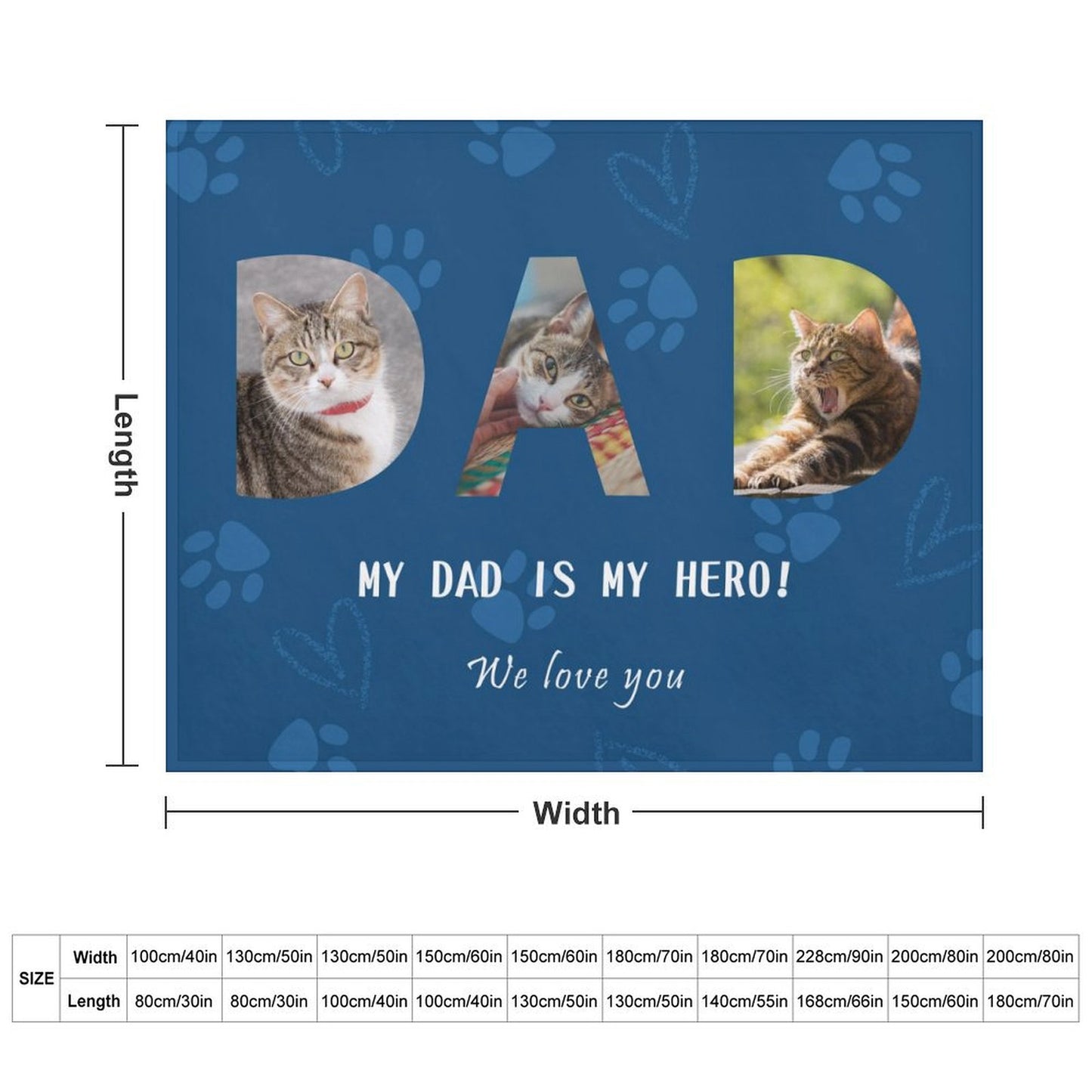 Custom Pet Photo Mom Dad Fleece Blanket-WEPRINTME-5