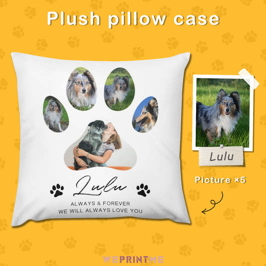 Custom Pet Photo Paws Memory Pillow Case-WEPRINTME-1