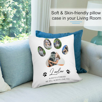 Custom Pet Photo Paws Memory Pillow Case-WEPRINTME-2
