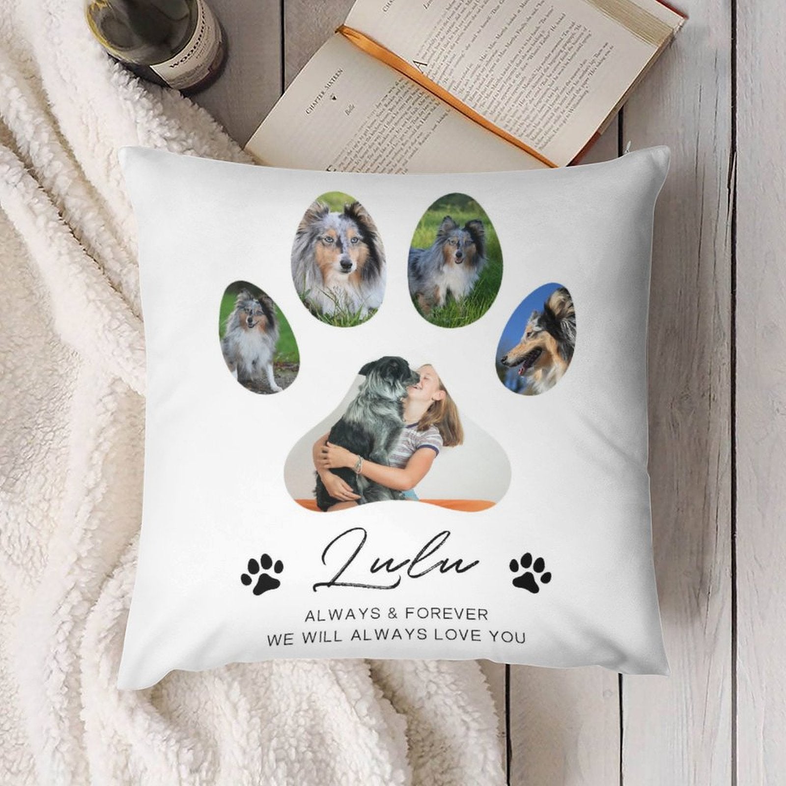 Custom Pet Photo Paws Memory Pillow Case-WEPRINTME-3