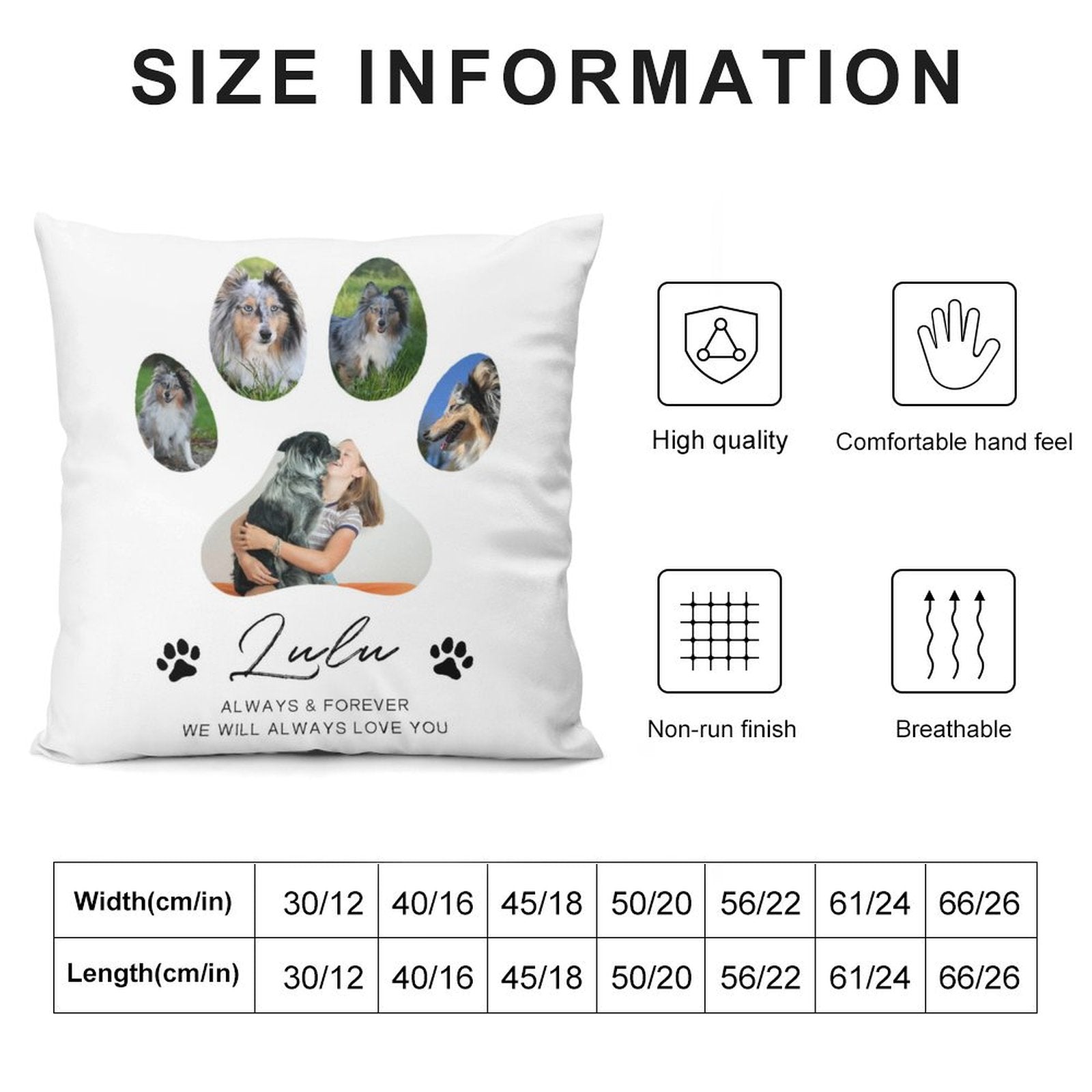 Custom Pet Photo Paws Memory Pillow Case-WEPRINTME-5
