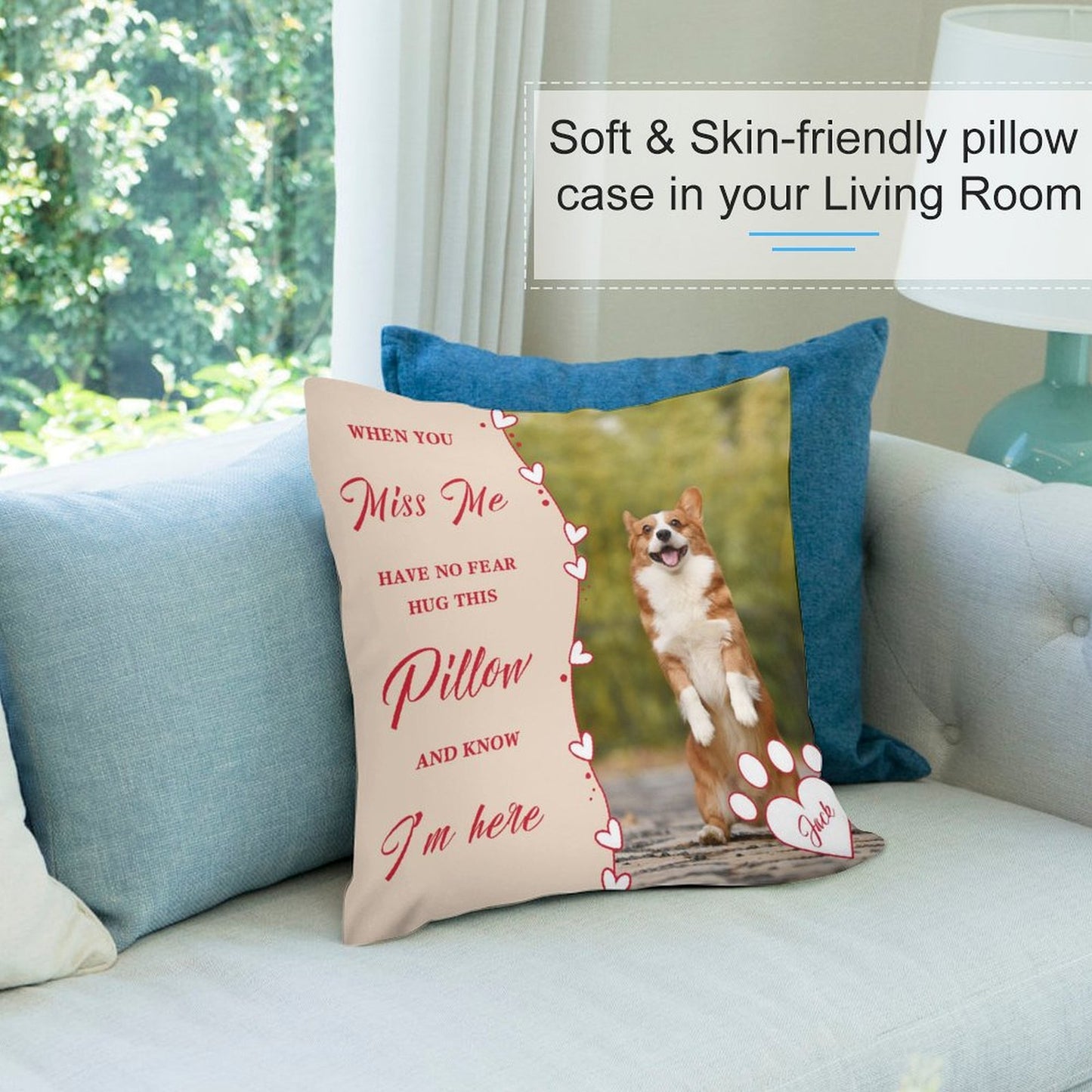 Custom Pet Photo and Name Hug Pillow as Me Pillow Case-WEPRINTME-3
