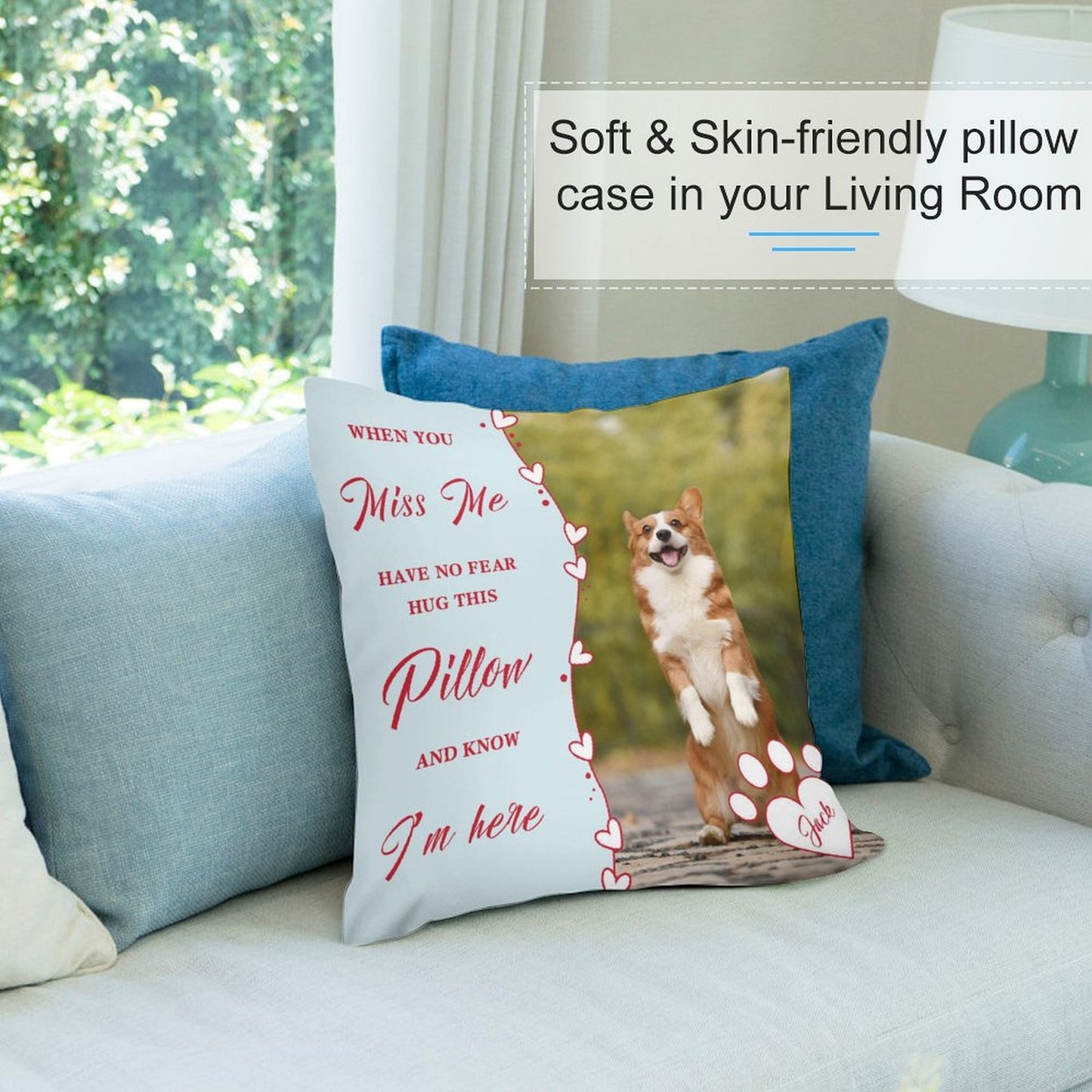 Custom Pet Photo and Name Hug Pillow as Me Pillow Case-WEPRINTME-5