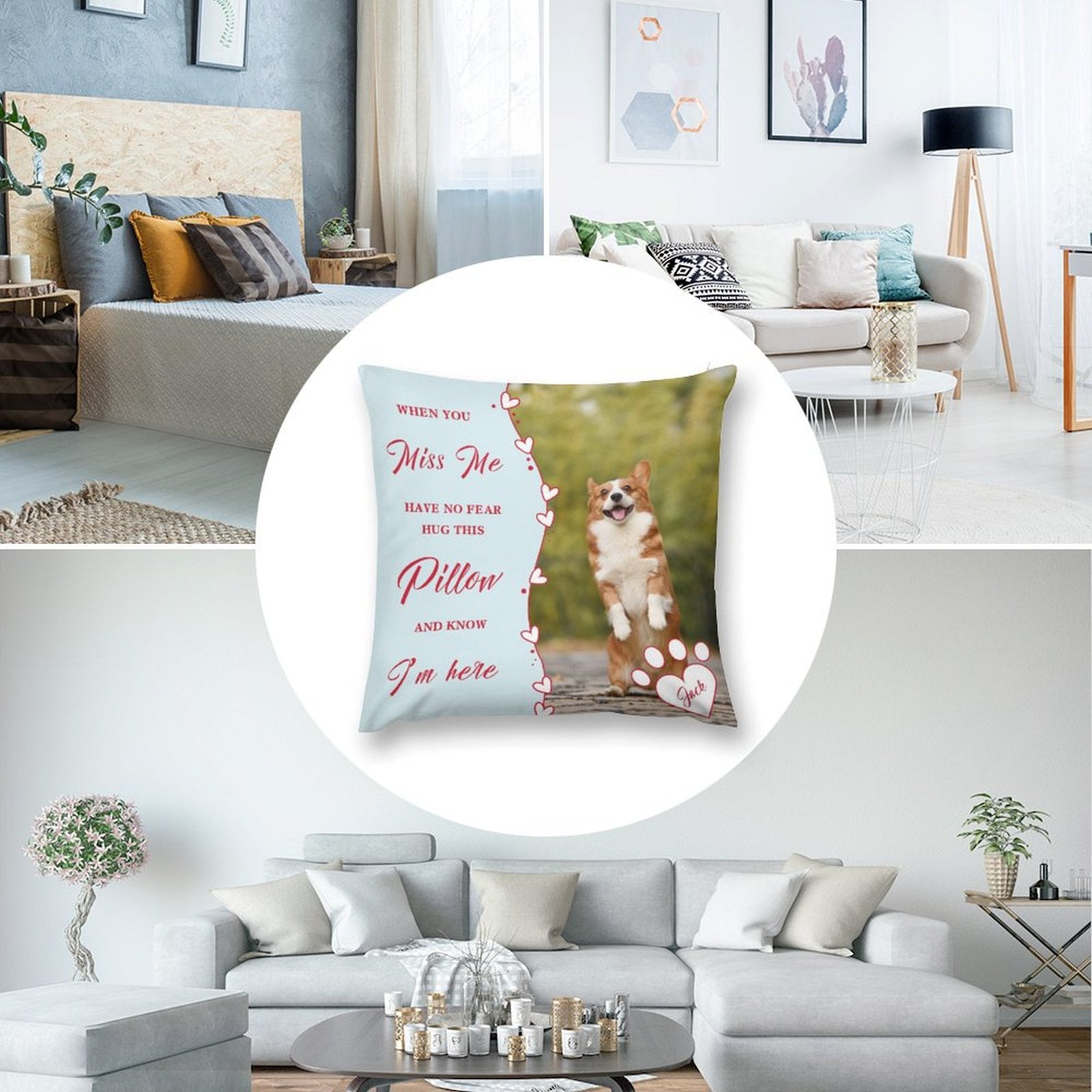 Custom Pet Photo and Name Hug Pillow as Me Pillow Case-WEPRINTME-6