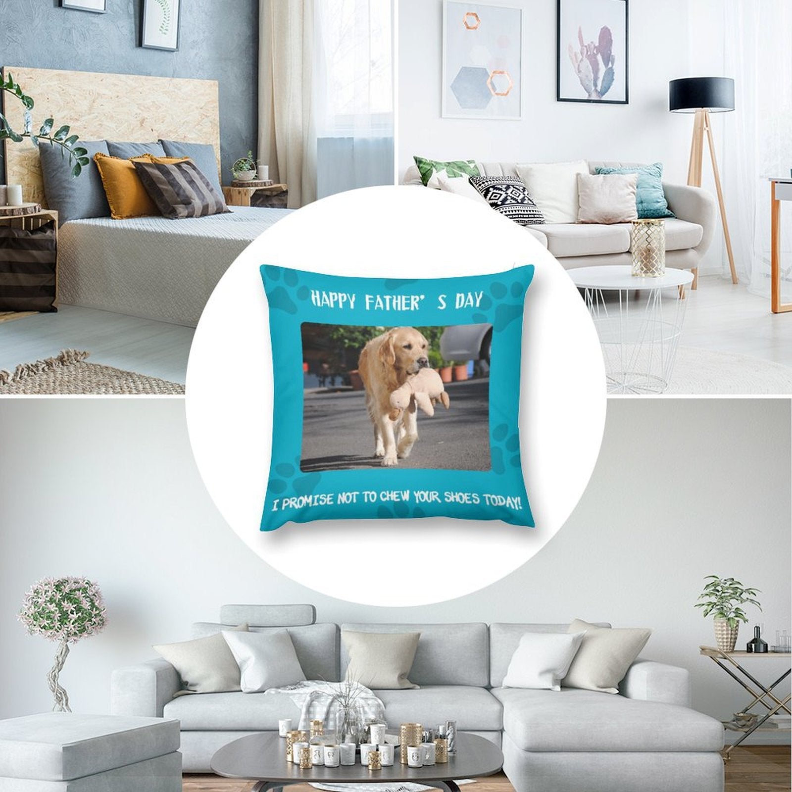 Custom Pet Photo for Dad and Mom Pillow Case-WEPRINTME-5