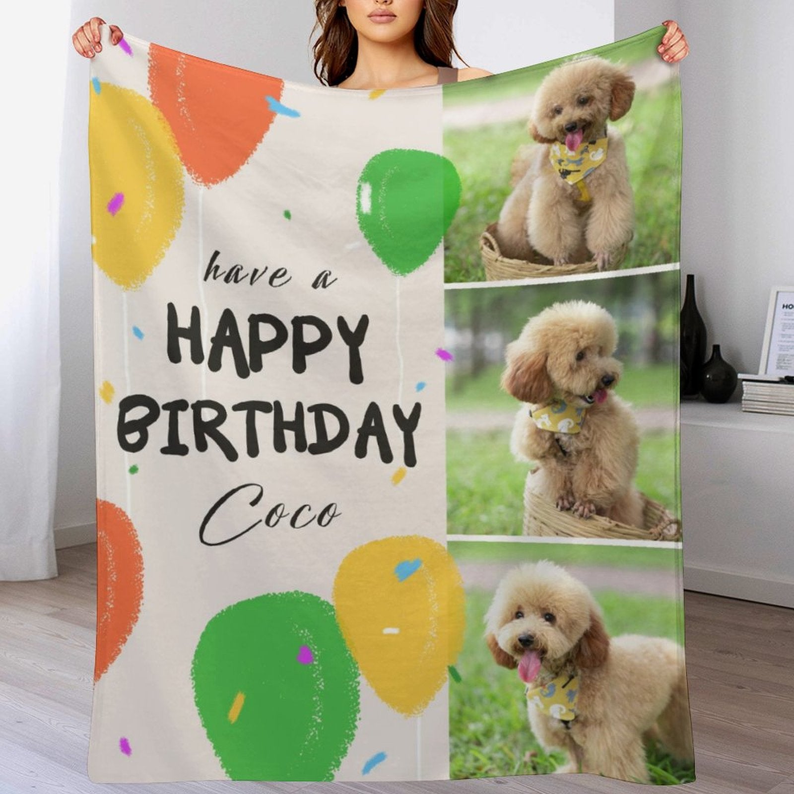 Custom Pet Photos Blanket Happy Birthday Blanket-WEPRINTME-2