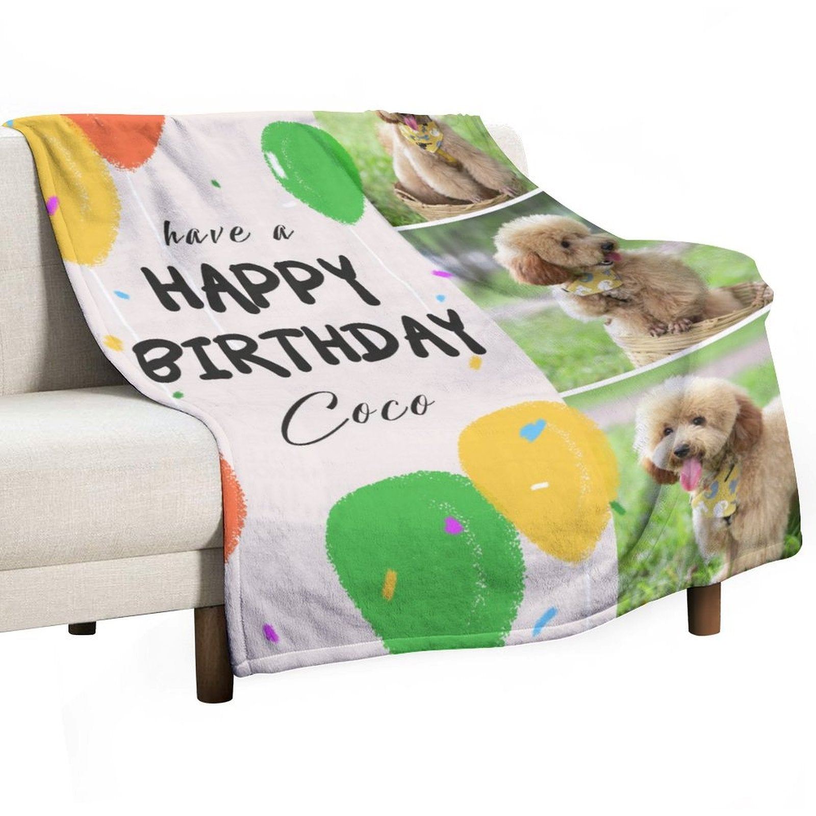 Custom Pet Photos Blanket Happy Birthday Blanket-WEPRINTME-4