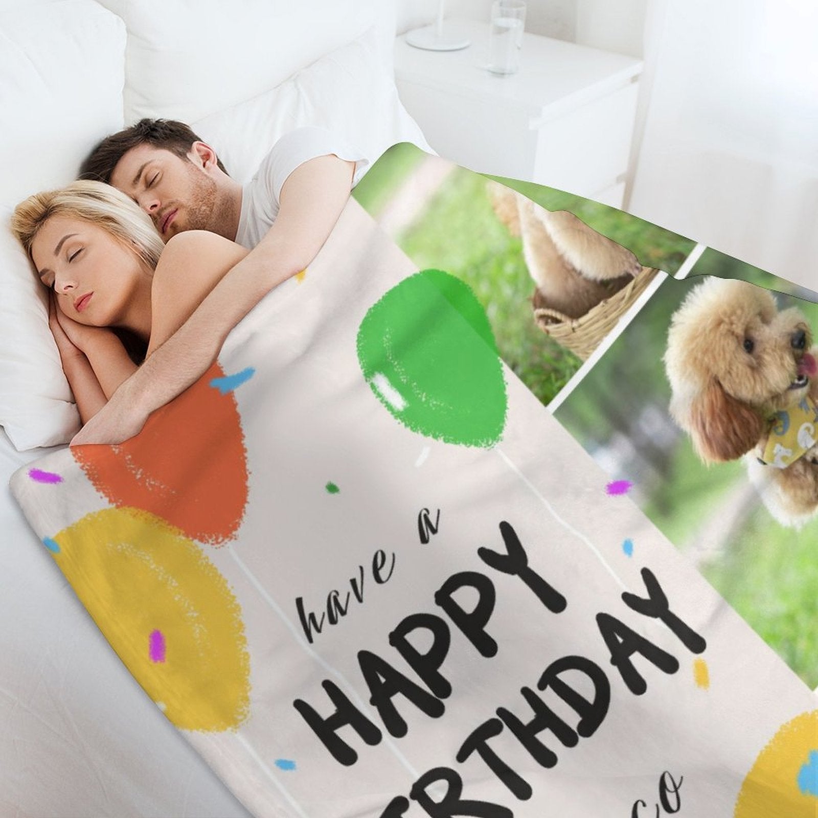 Custom Pet Photos Blanket Happy Birthday Blanket-WEPRINTME-5