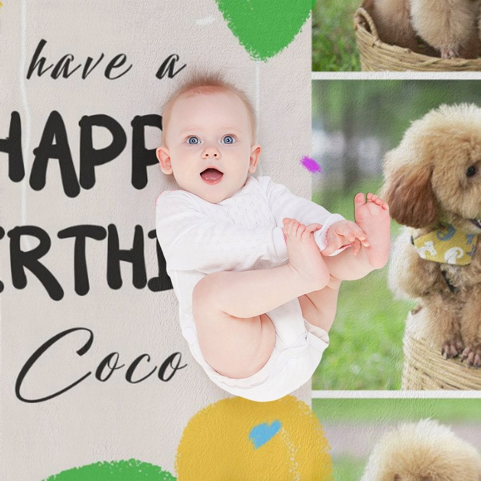 Custom Pet Photos Blanket Happy Birthday Blanket-WEPRINTME-7