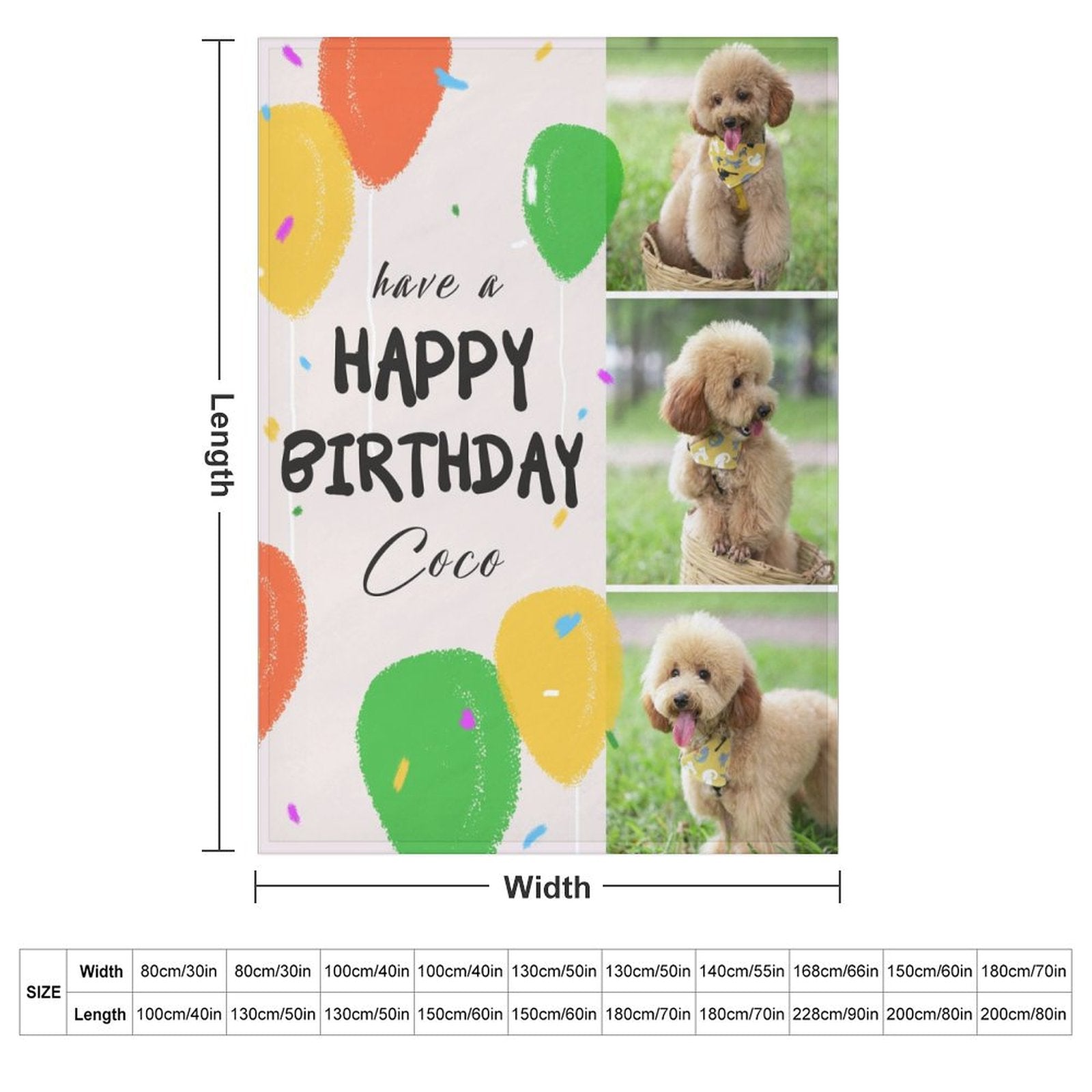 Custom Pet Photos Blanket Happy Birthday Blanket-WEPRINTME-8