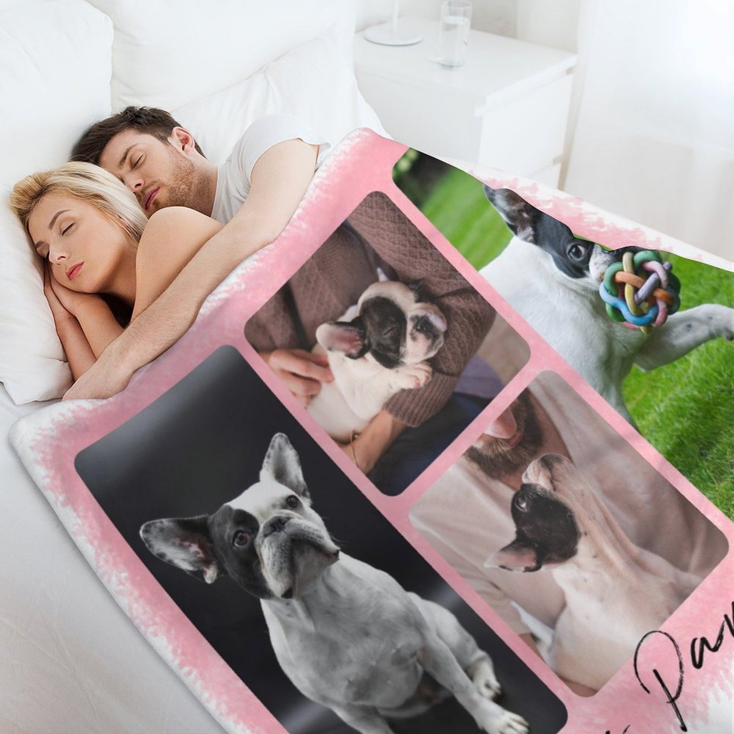 Custom Pet Photos Happy Paws Day Fleece Blanket-WEPRINTME-3