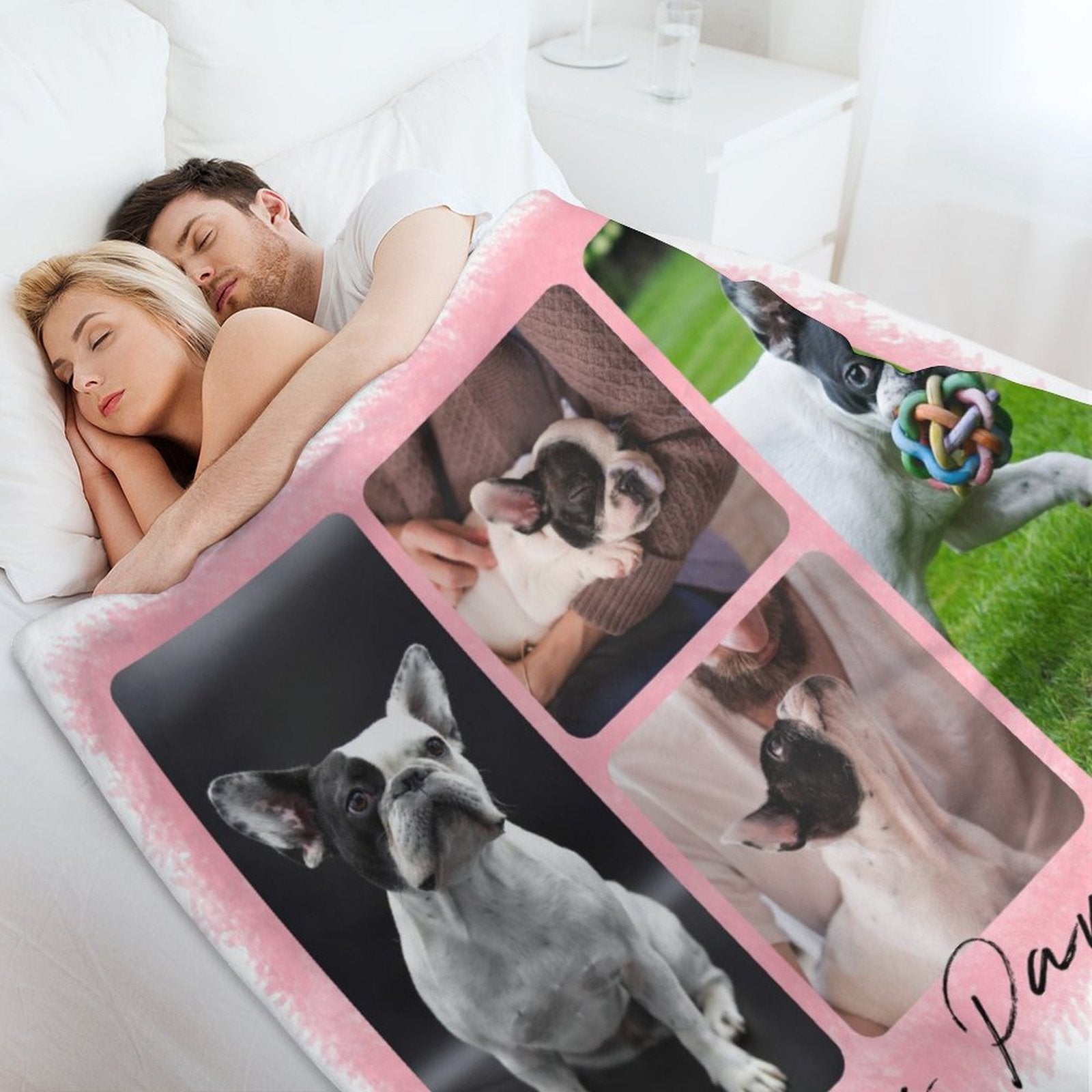 Custom Pet Photos Happy Paws Day Fleece Blanket-WEPRINTME-3