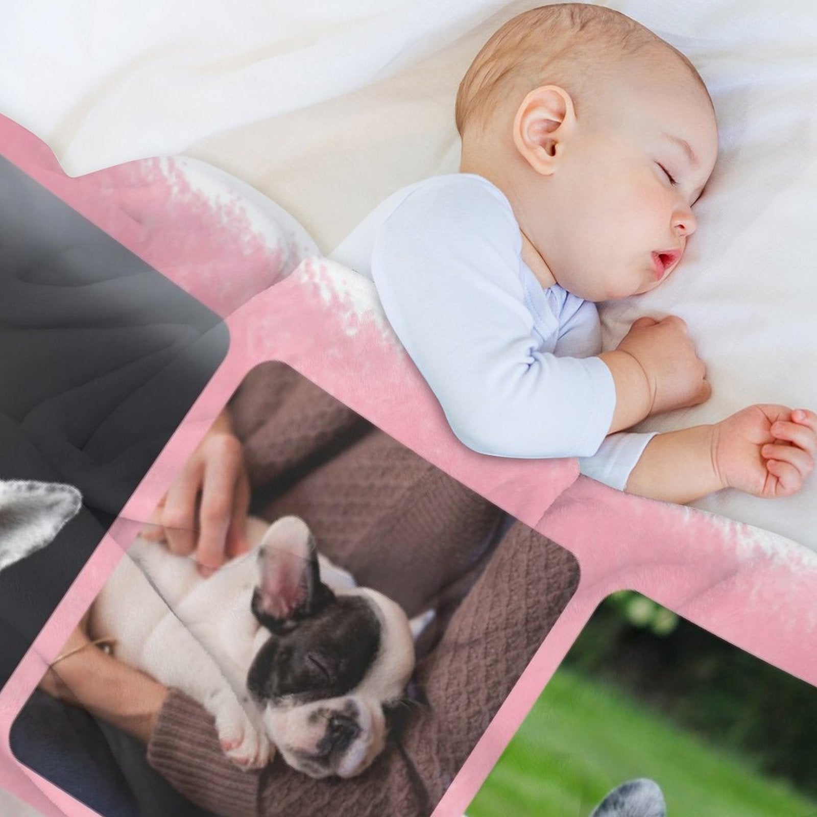 Custom Pet Photos Happy Paws Day Fleece Blanket-WEPRINTME-4