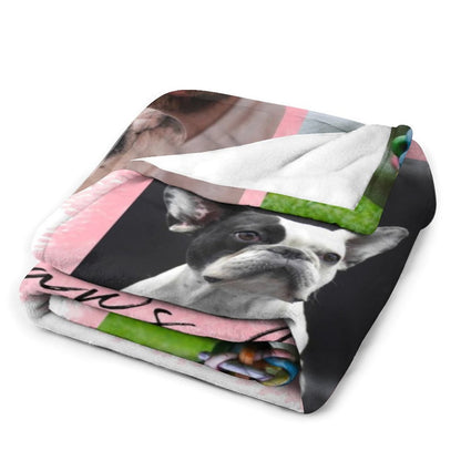 Custom Pet Photos Happy Paws Day Fleece Blanket-WEPRINTME-5