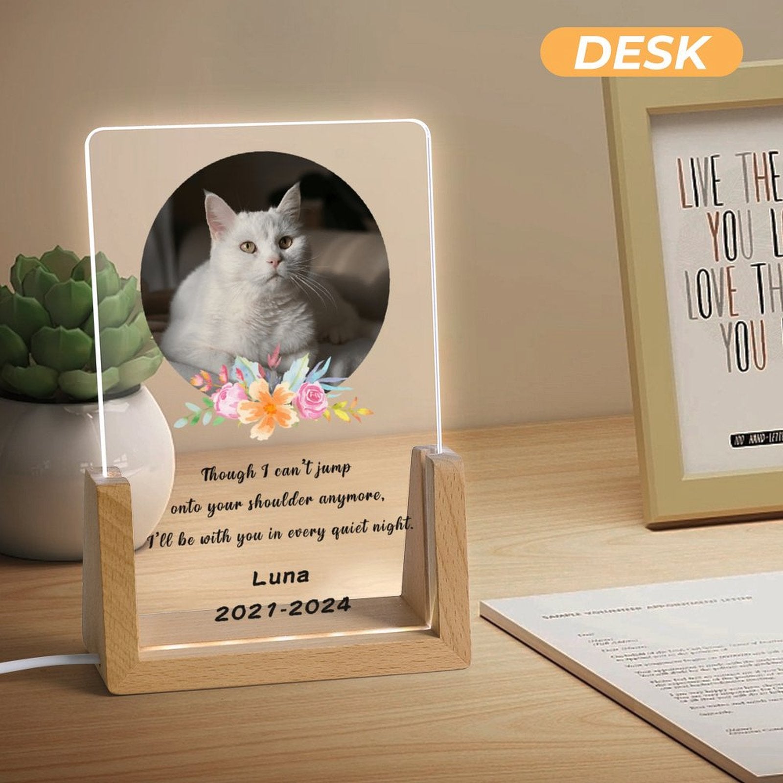 Custom Pet Photos With You Every Night Memorial Acrylic Night Light-WEPRINTME-2