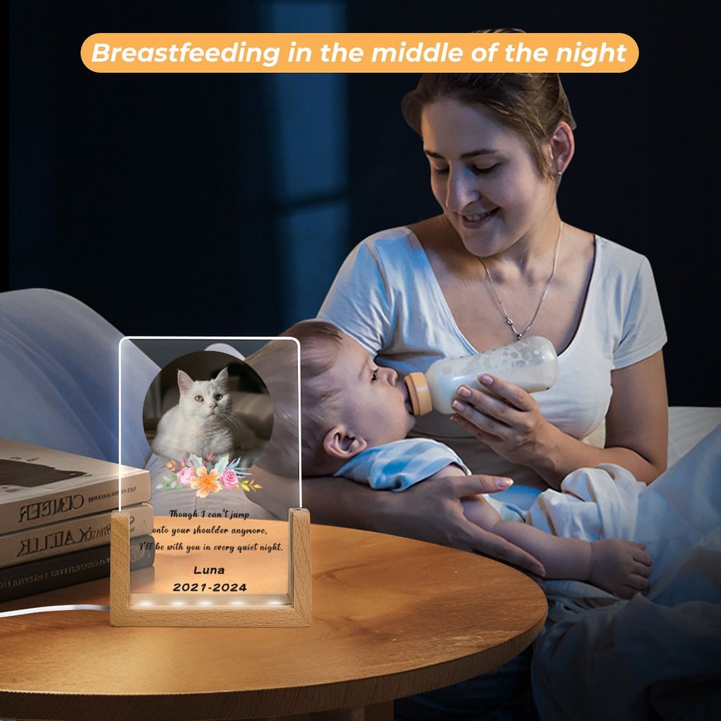 Custom Pet Photos With You Every Night Memorial Acrylic Night Light-WEPRINTME-3
