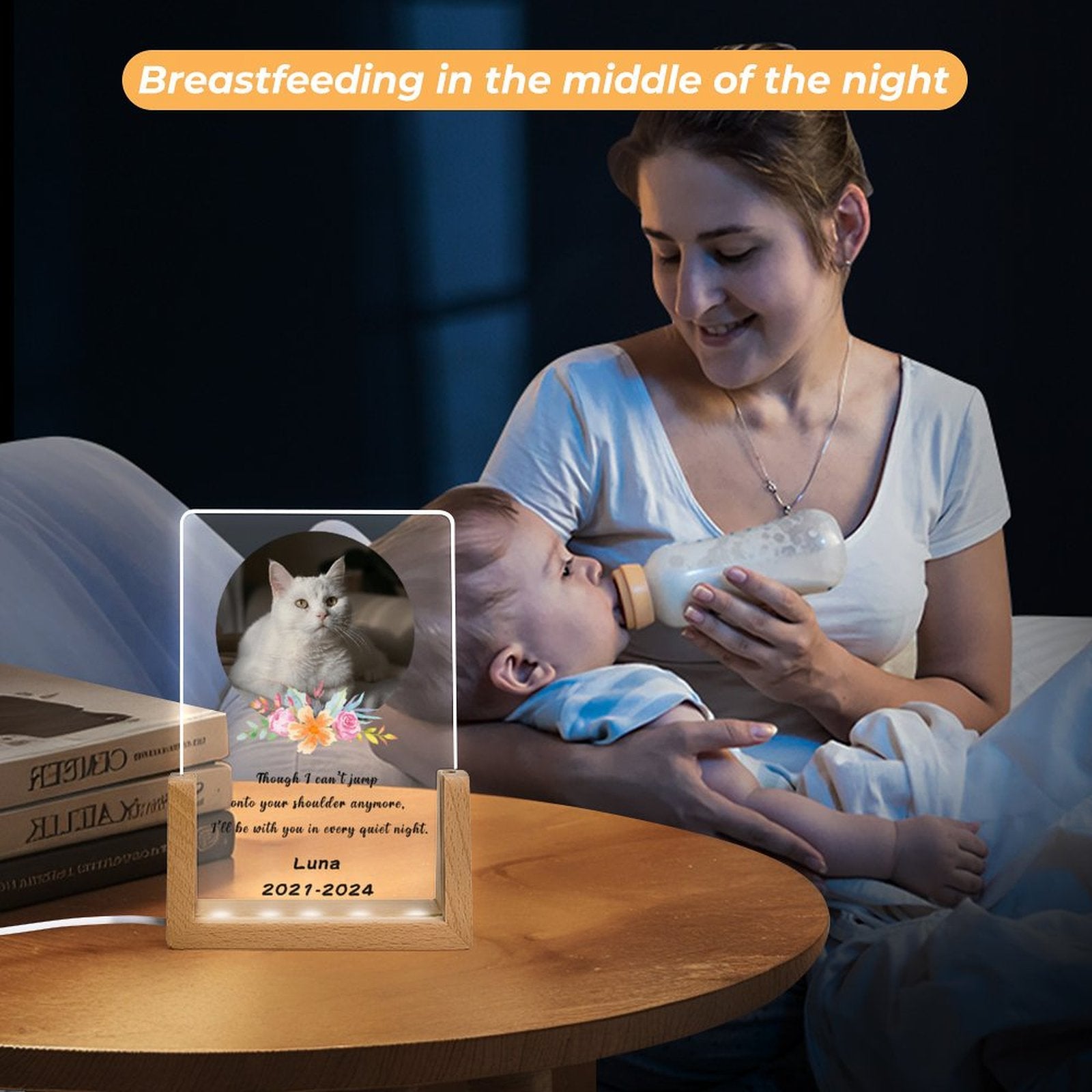 Custom Pet Photos With You Every Night Memorial Acrylic Night Light-WEPRINTME-3